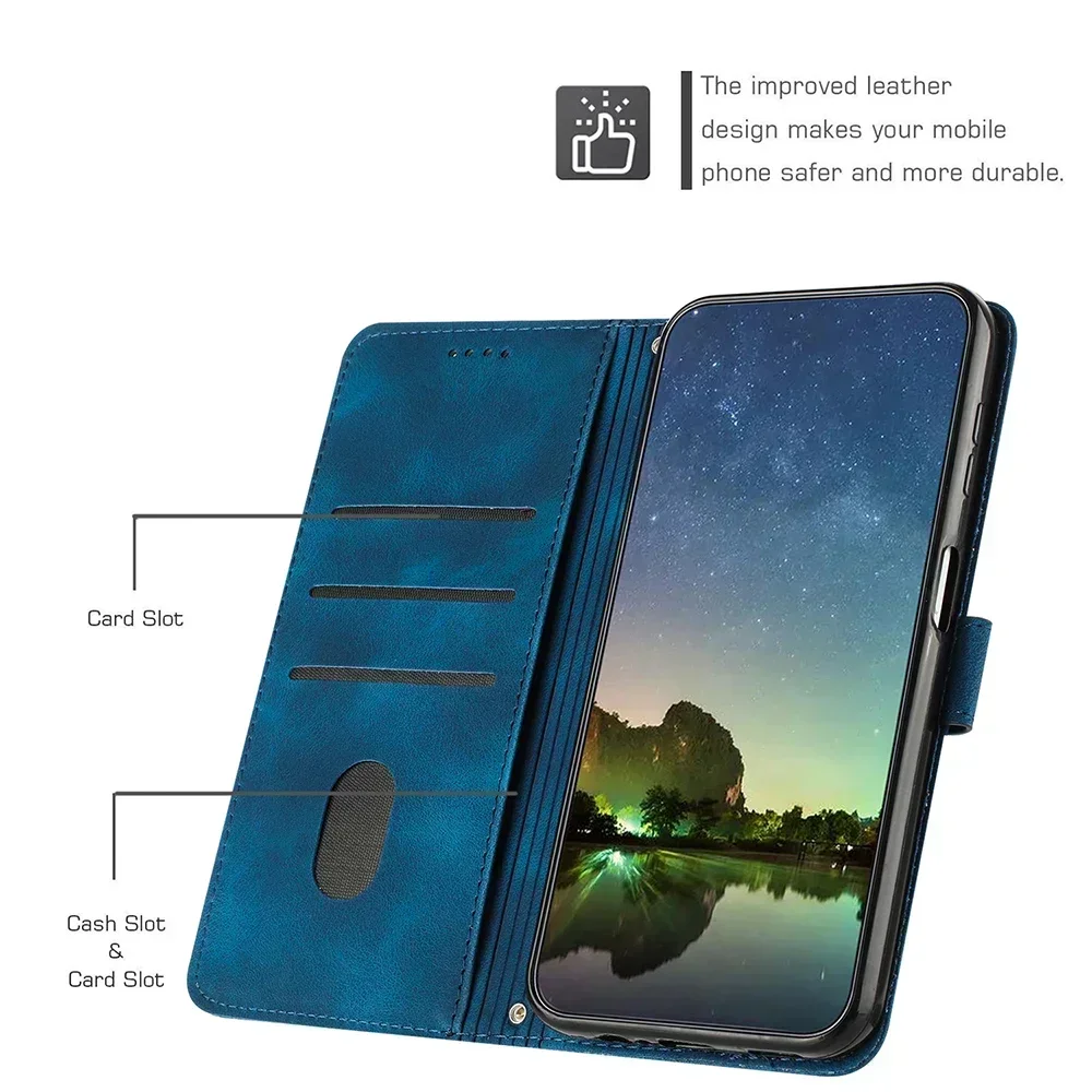 Flip Wallet Case For Xiaomi POCO X6 X5 X4 Pro 5G M6 Pro 4G F5 C65 Redmi 13C 12C Note 13 Pro Plus 12 12S Magnetic Lanyard Cover