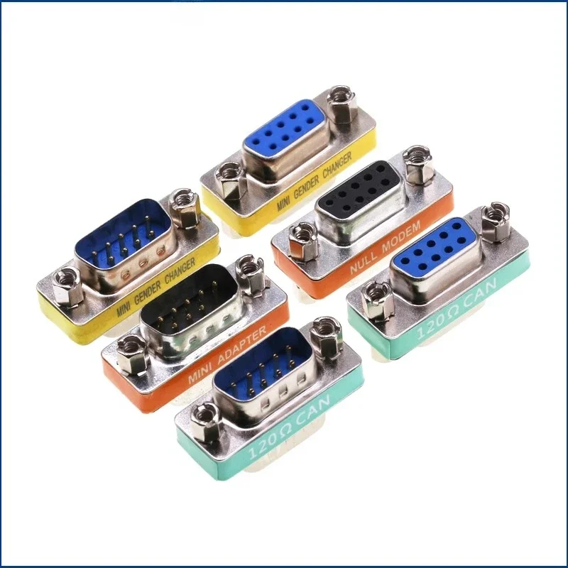 DB9/15/25/37Pin VGA Female to Female/Male to Male/Female RS232 Serial Port COM Connector Mini Gender Changer Adapter Null Modem