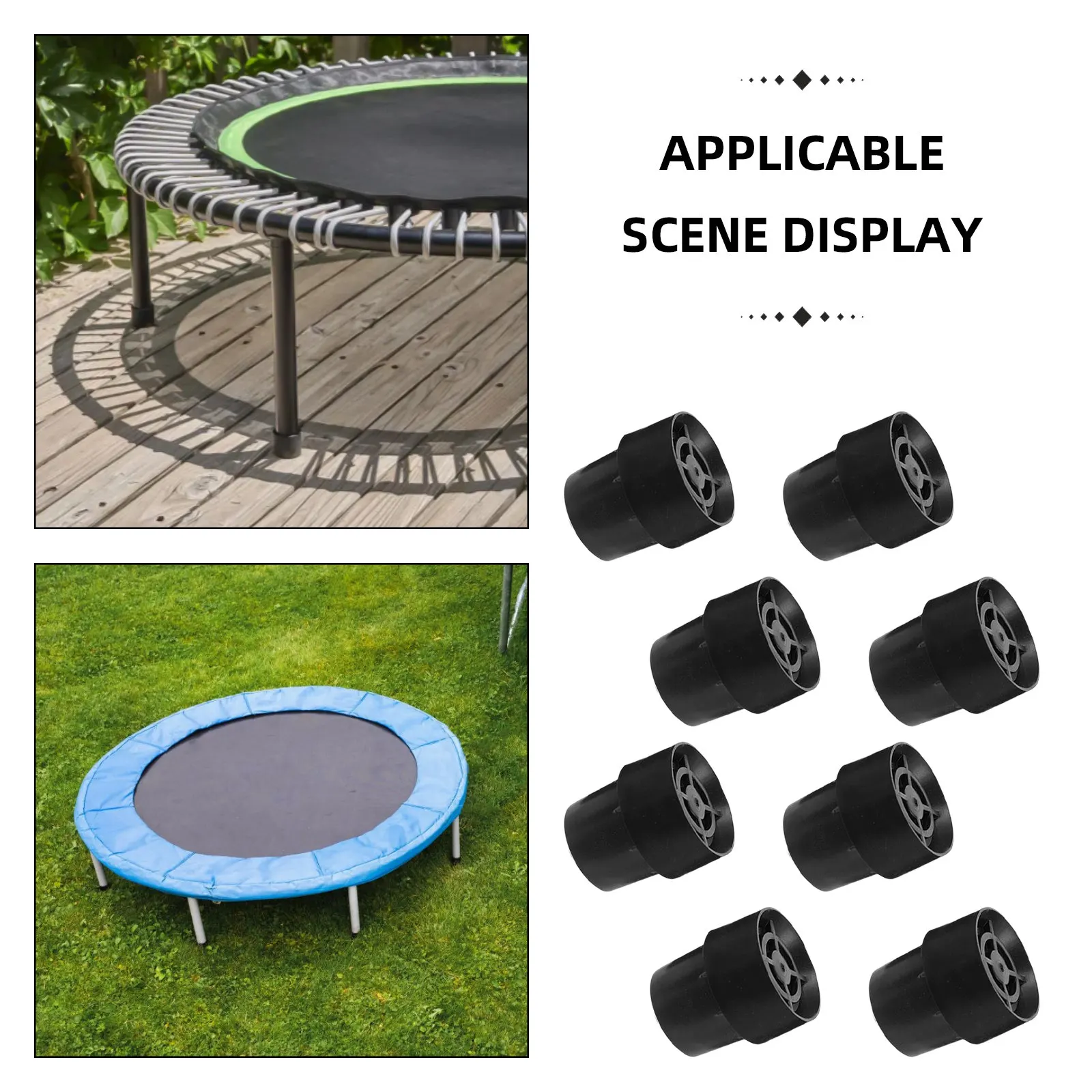 8Pcs Non-Slip Furniture Pads High-Class Latex Foot Pads Wear-Resistant Noise Reduction for Tables Chairs Trampolines