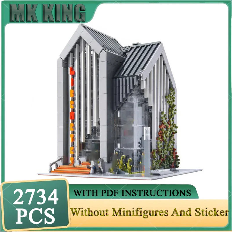 

City Street View Moc Building Blocks Modern Library Modular Building Model Technology Bricks DIY Construstion Assembly Toy Gift