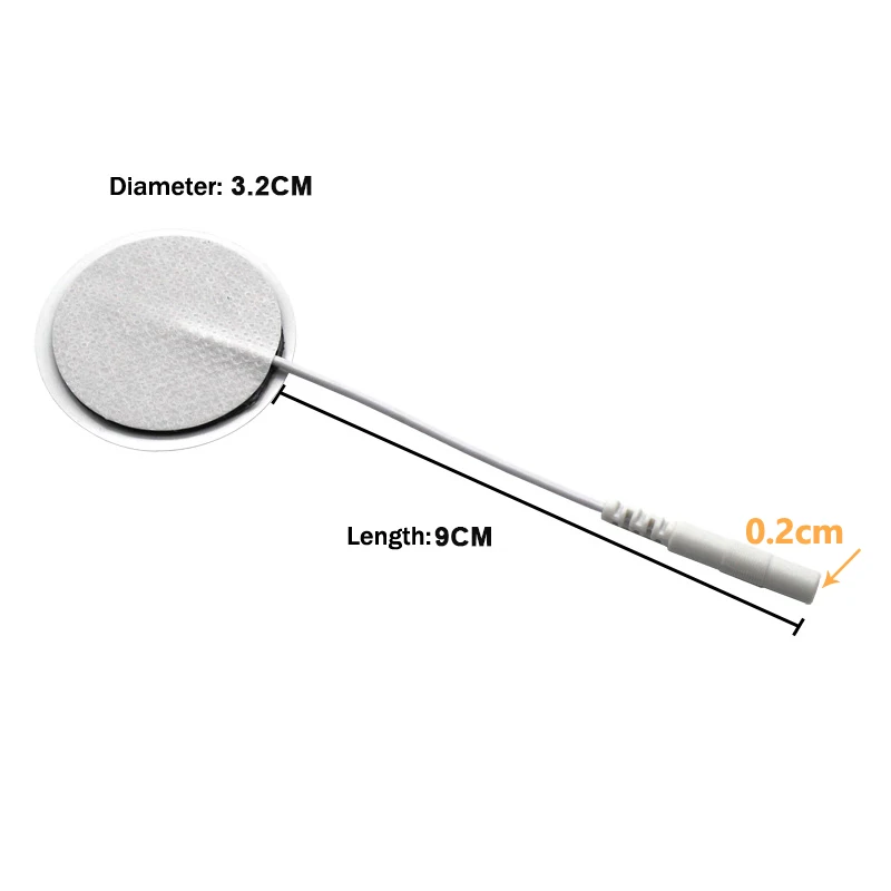Électrodes autocollantes pour stimulateur musculaire TENS, Machine électrique numérique, Massage amincissant, soins de santé, prise 2mm