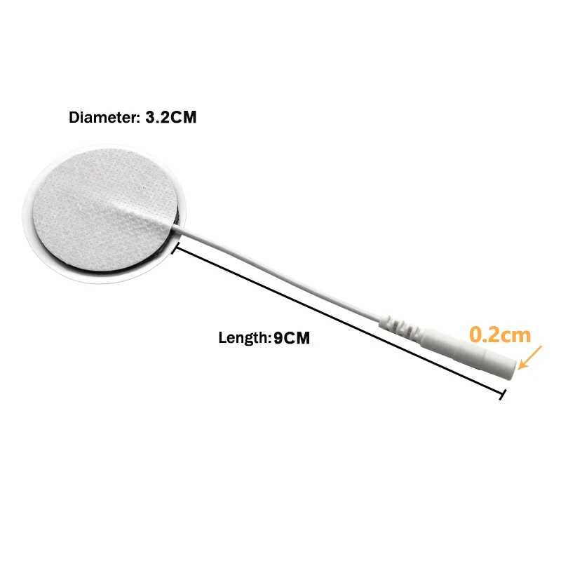Tensパッチ用の粘着性電極パッド,電気筋肉刺激装置,デジタル痩身マッサージ,ヘルスケア,2mmプラグ