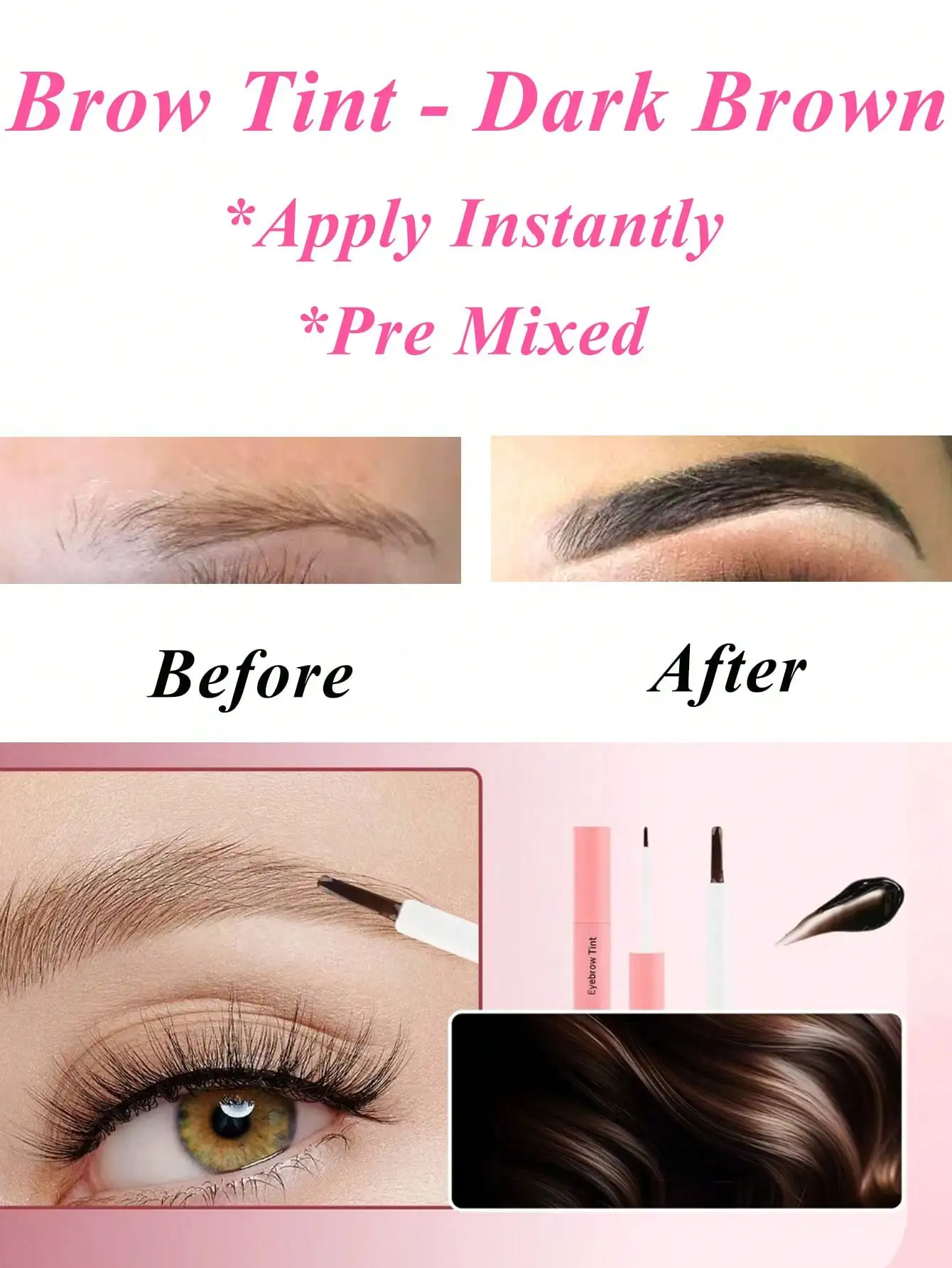 7 pezzi, tinta per sopracciglia istantanea tinta per sopracciglia premixata tinta per sopracciglia gel a lunga durata 7 giorni tinta per sopracciglia, trucco per sopracciglia, sopracciglia non sbavate