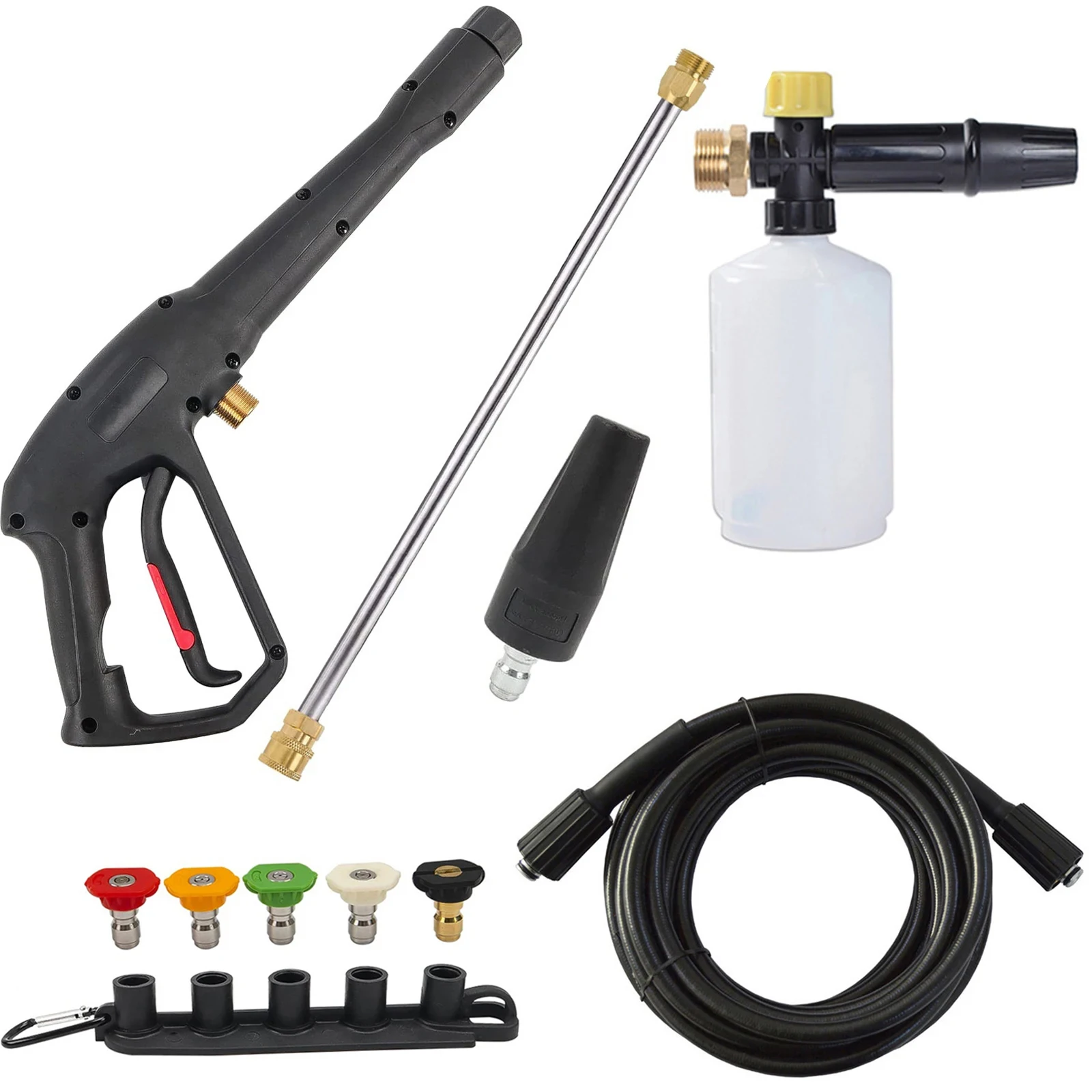 Pressure Washer Spray Gun Extension Wand Spray Tip Turbo Nozzle Power Washer Spray Gun Kit Compatible Some of Greenworks Karcher