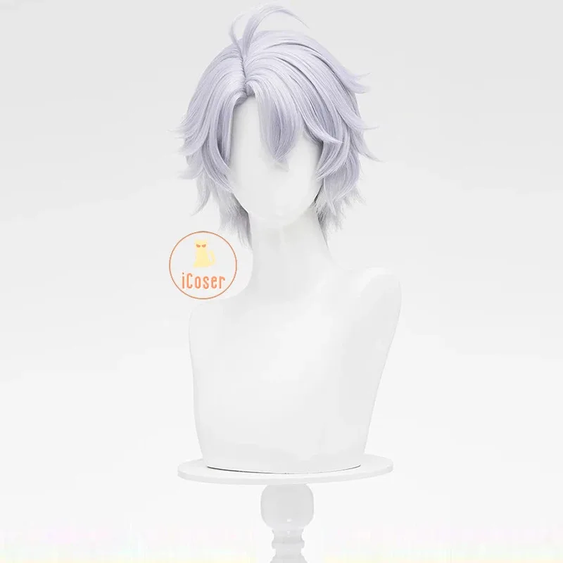 

aaa12 3iCoser Honkai Star Rail Phainon Cosplay Wig Light Grey Short Hair Amphoreus The Eternal Land Halloween Party for Women Me