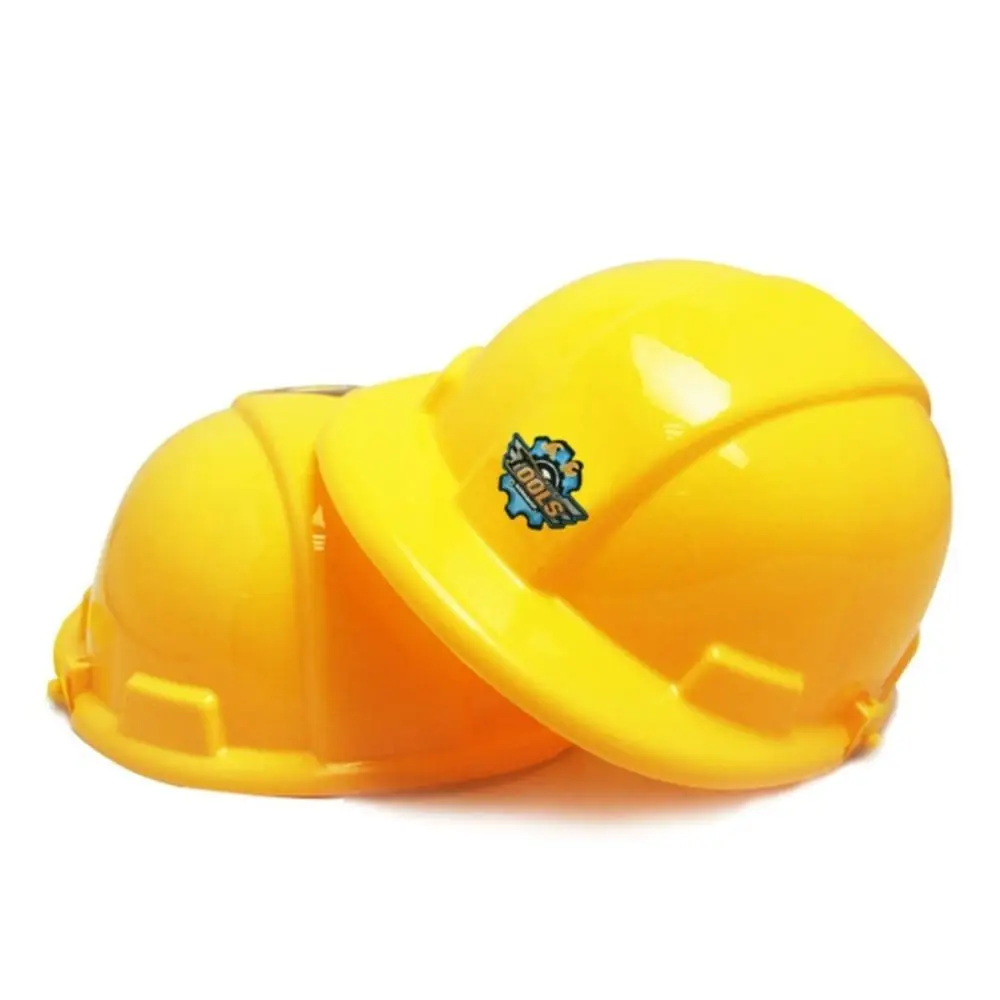 Suprimentos trabalhador traje construção capacete simulação ferramenta de construção simulação capacete de segurança construção chapéu brinquedos