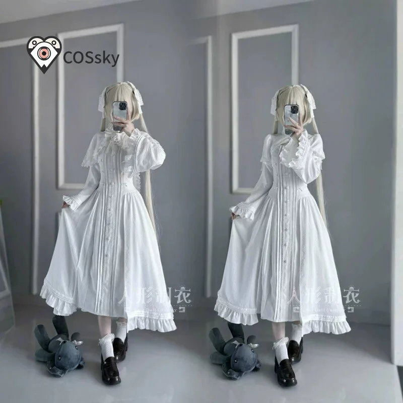 

Kasugano Sora Cosplay Yosuga no Sora Costume Rabbit ear dress cosplay women dress daily Lolita uniform Halloween new white dress