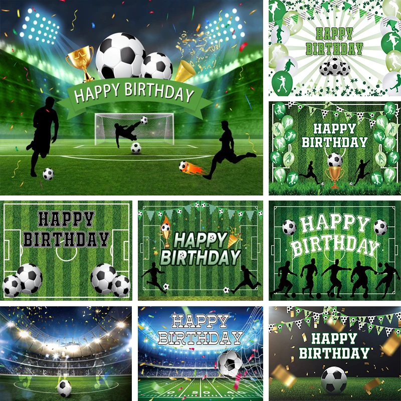 Soccer Birthday Backdrop Banner Boys Sports Association Football Birthday Party Poster Photography Background Photobooth