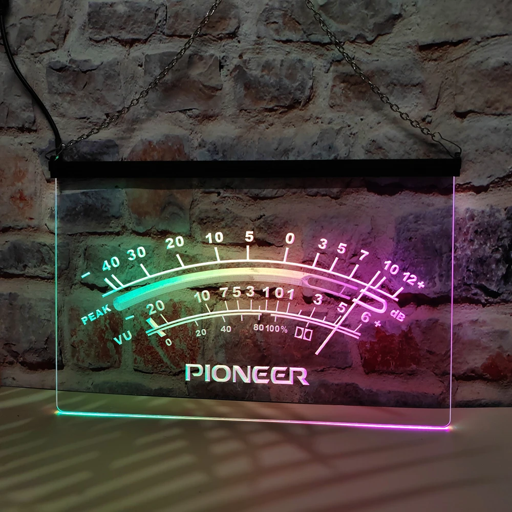 Pioneer Peak VU DB-LED Neonschild mit Farbwechsel-Effekt, Perfekt für Heimdekoration und zum Schaffen von Partymood