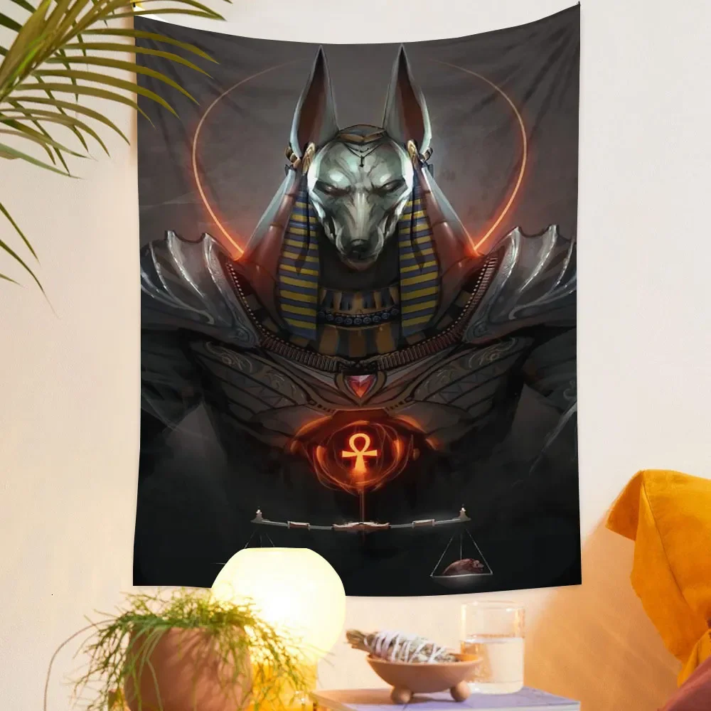 Tapestries 6 sizes Egyptian Mythology Decorative Tapestry Pharaoh Death Anubis Living Room Bedroom Wall Decoration Tapestry 2308