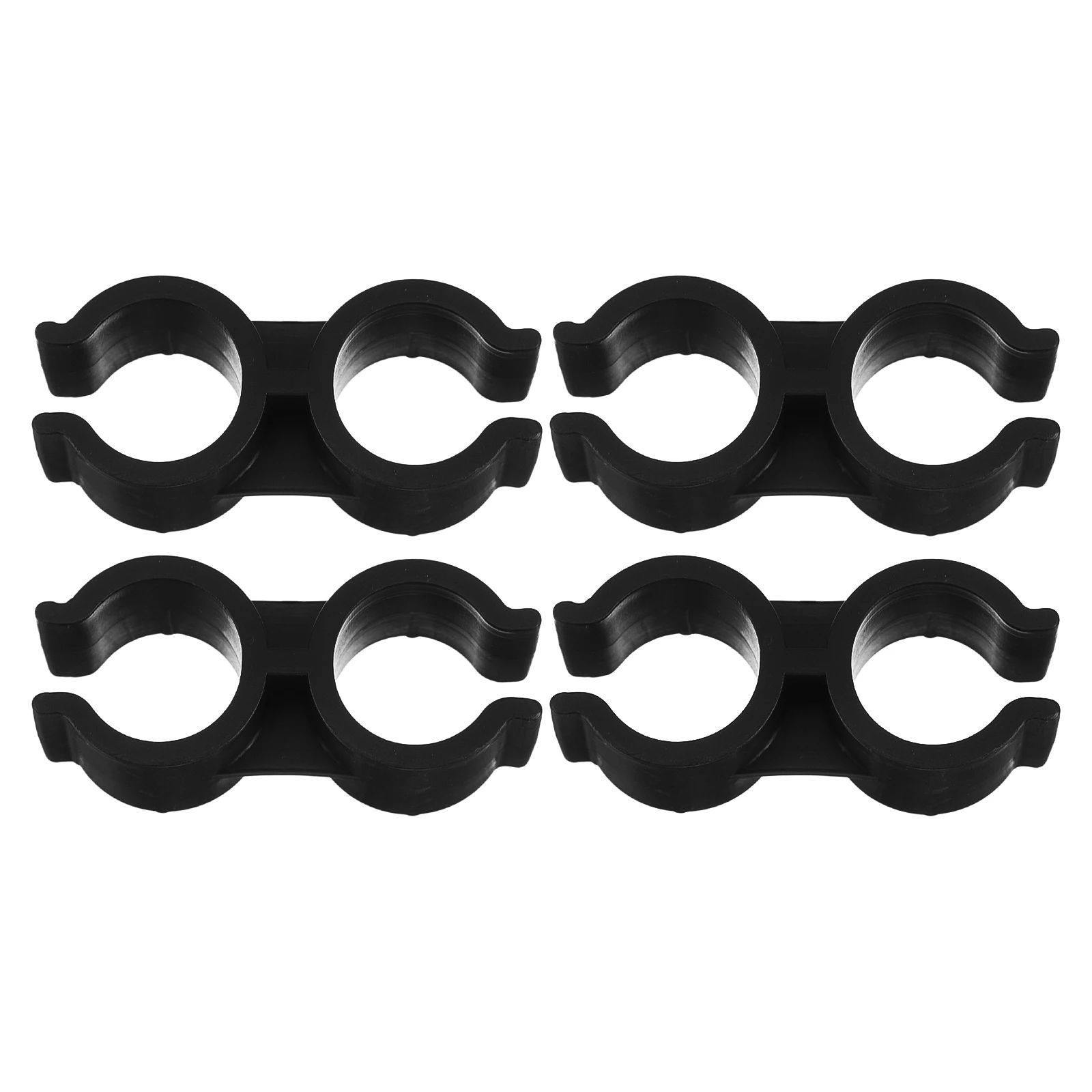 

4Pcs Dustpan Broom Buckle Double Pipe Clamp Plastic Connection Clip Easy Install Space Saving Broom Holder Pole Clamp Shelf Link