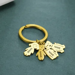 Child Mother Day Kid Personalized Keychain Custom Name Key Chain Boy Girl Dog Cat Gift for Women Men Family Mom Dad Jewelry