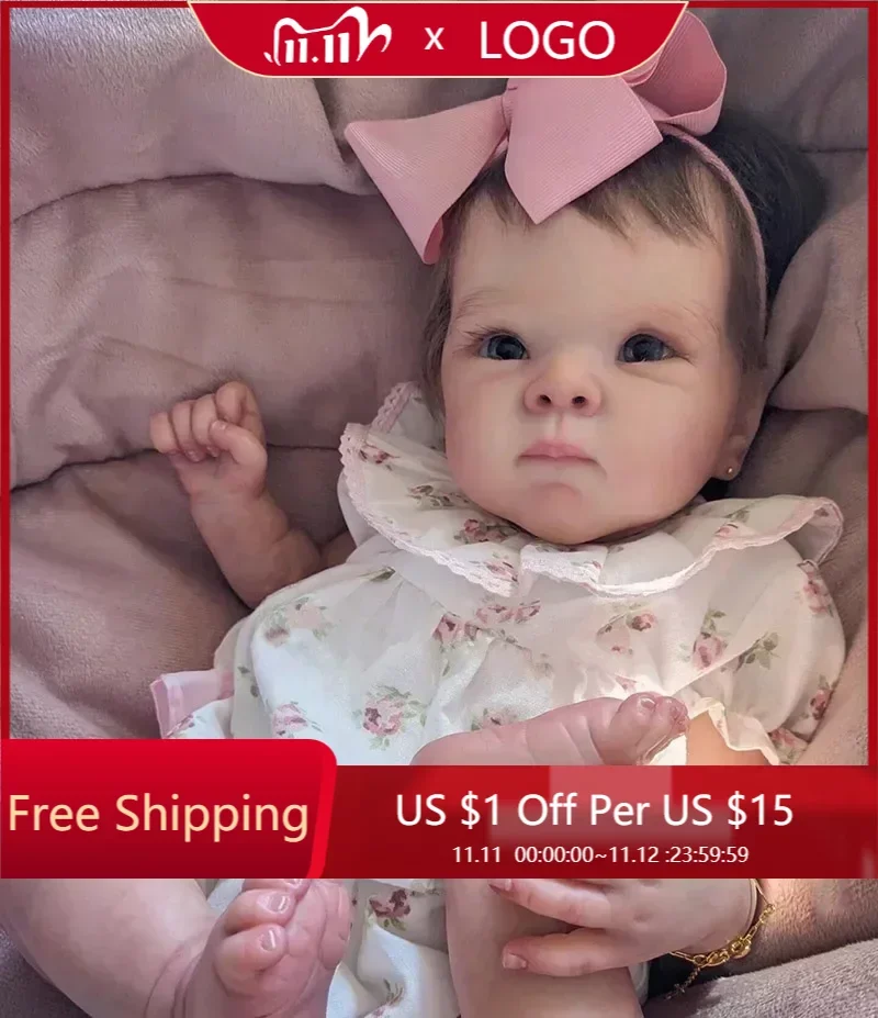 

45cm Dolls Bettie Reborn Baby Doll Soft Siliconen Cuddly Body Lifelike 3D Skin Visible Veins Painting Baby Dolls for Girls Gift