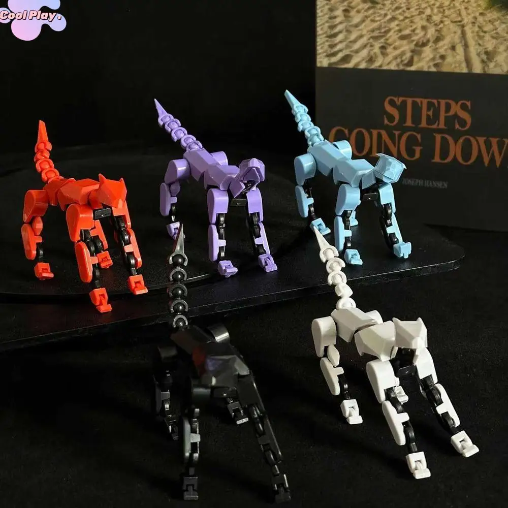 3D Printed Movable Dog Figures Mannequin Shapeshift Lucky Character Robot DIY Assembly Action Figure Multi-Jointed Dog