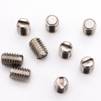 5/10pcs M1.2 M1.4 M1.6 M2 M2.5 M3 M4 M5 M6 M8 GB73 304 Stainless Steel Slotted Head Flat Point End Headless Grub Bolt Set Screw