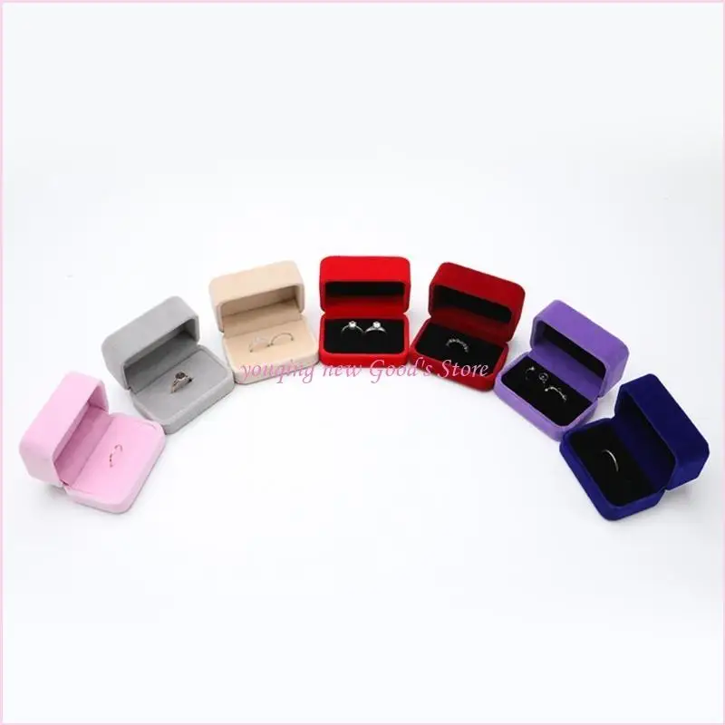 57qa aksamitne kolczyki pierścieniowe pudełko biżuterii kolczyki pierścieniowe pudełko prezentowe Wyświetlacz biżuterii pudełko