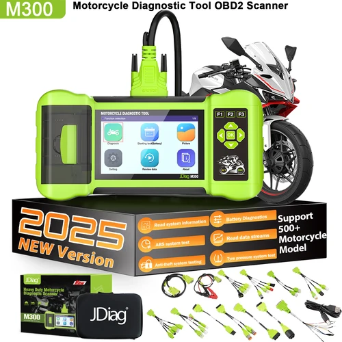 Escáner de diagnóstico para motocicletas JDiag M300 OBD2 2025 – Diagnóstico de ABS y motor para BMW, Yamaha, Harley-Davidson, Honda, Ducati​