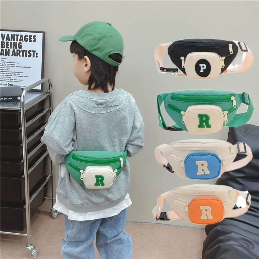 Marsupio per bambini con lettera All-match Borsa a tracolla per bambini creativa sportiva Borsa da petto per bambini leggera in stile coreano per ragazze