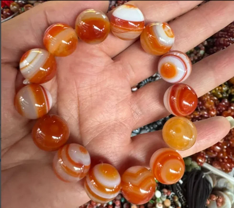 سوار العين الحريري الطبيعي جوبي ألاشان العقيق الحجر الأصلي 13 ~ 14 ملم #1