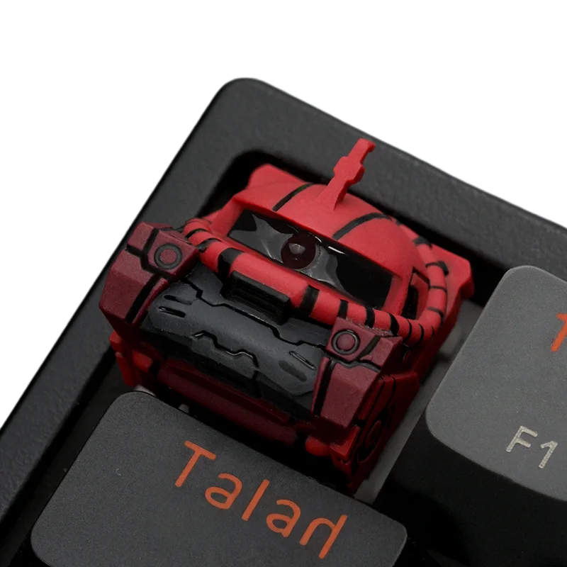 Gundam Zaku Resin Art Keycaps Anime Merchandise Translucent Custom Keycap for Mechanical Keyboard Anime Peripheral