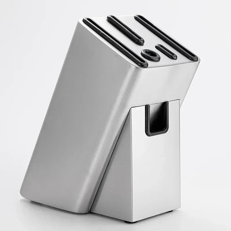 

Thick 304 Stainless Steel Kitchen Knife Stand Chef Slicing Utility Cleaver Storage Knife Block Home Metal Knife Holder Organizer