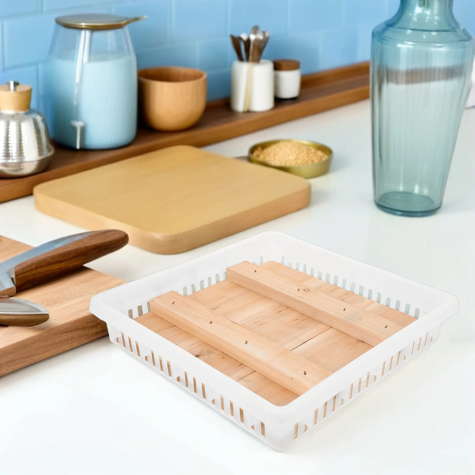 

1 Set Press Mold For Homemade Wood Plastic Household Pressing Tool Compact Diy Kitchen Cheese Maker – Suitable For Soft Hard