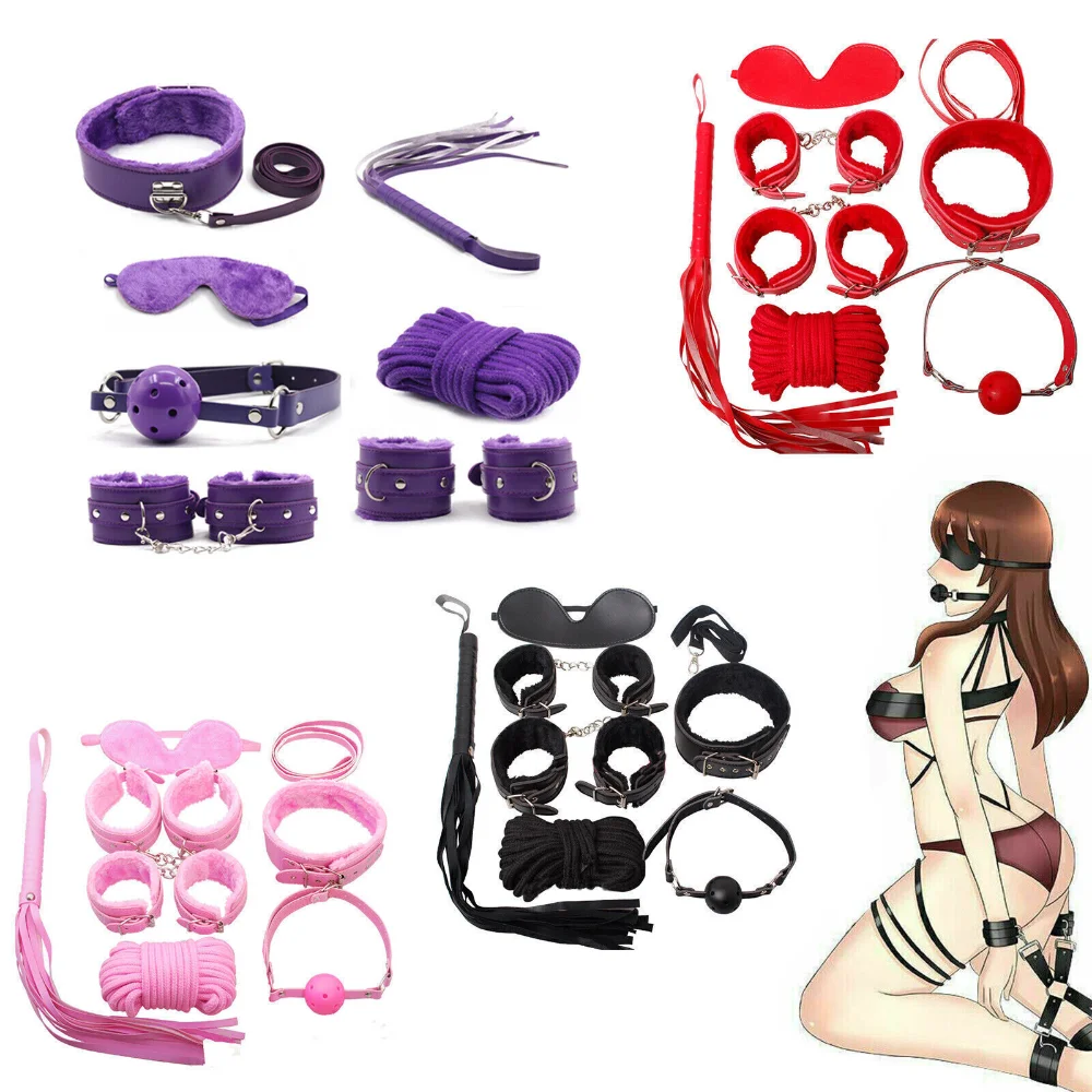 7 PCS Set Bondage Kit Flirt Toys BDSM Slave Restraint Erotic Sex Couple Love Toy