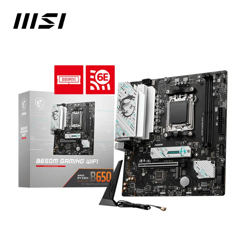 Новая материнская плата MSI B650M GAMING WIFI для AMD B650 и AMD Ryzen ™   Материнская плата серии 7000, 8000, 9000 с разъемом AM5