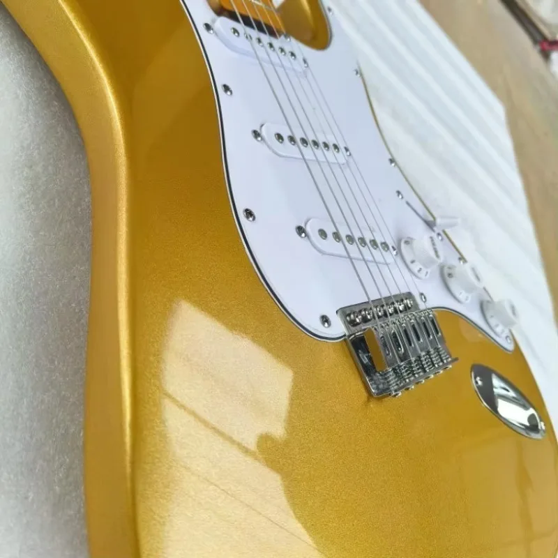 

STLF Wholesale Custom Good Quality Maple Rosewood Fingerboard Maple Neck Light Metal Yellow Electric Guitar Electric Factory