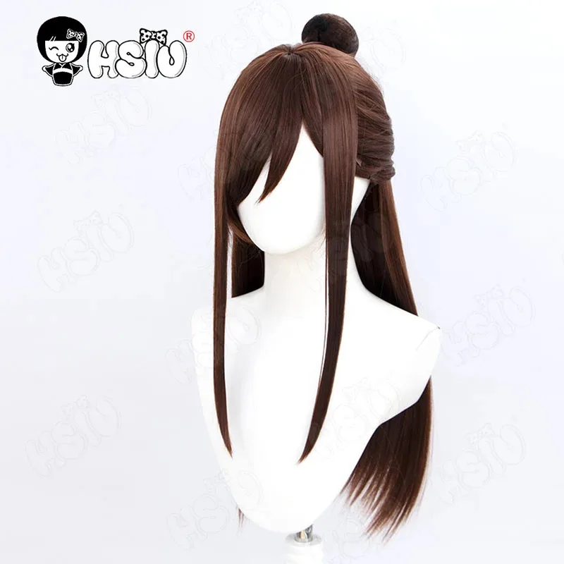 Парик для косплея Akane Houzuki HSIU 60 см, светло-коричневые длинные волосы, синтетический парик + шапочка для парика, игра Gyakuten Saiban Ema Skye, парик для косплея