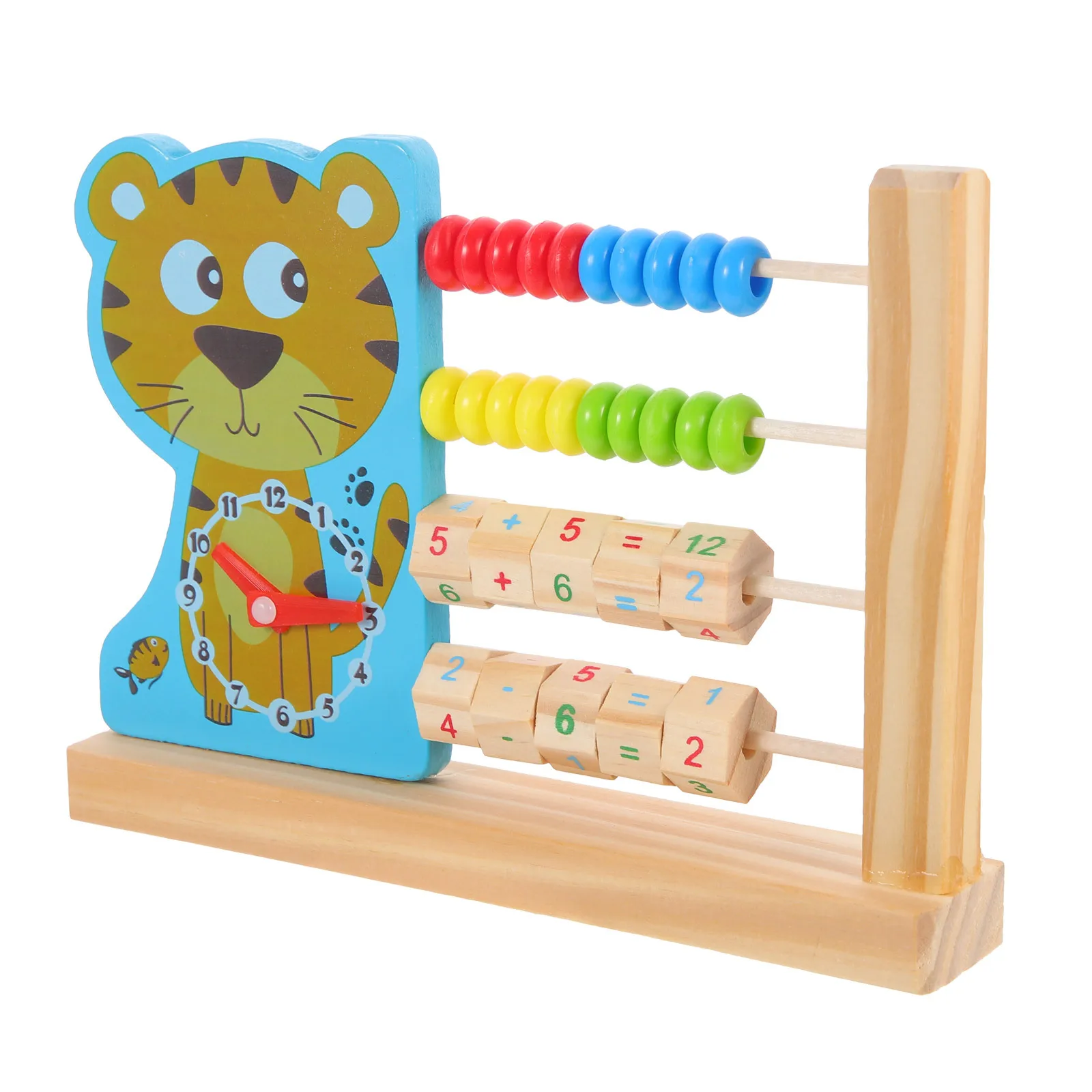 ساعة خشبية ملونة المعداد أداة الحساب التعليمي المبكر للأطفال الرياضيات الإدراك العد تعلم تحسين الذاكرة #2