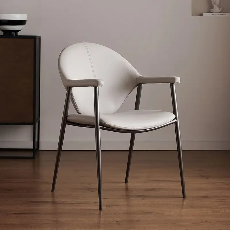 Dining Chair Italian Minimalist Home Modern Simple Restaurant Soft Bag Backrest Chair Premium Designer Armchair