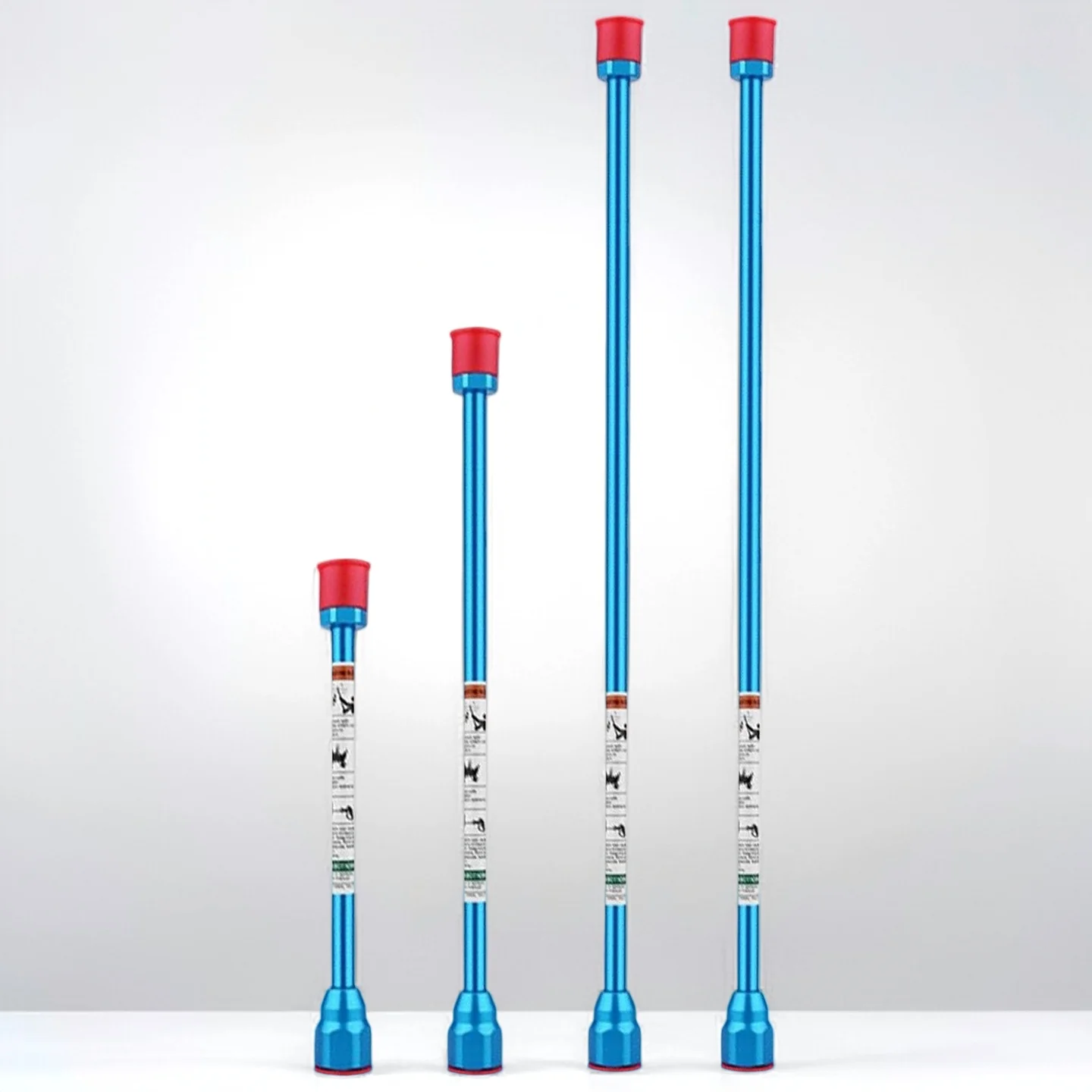 

4Pcs Airless Paint Sprayer Extension Rods with Red Protective Caps, Multi-Size Set
