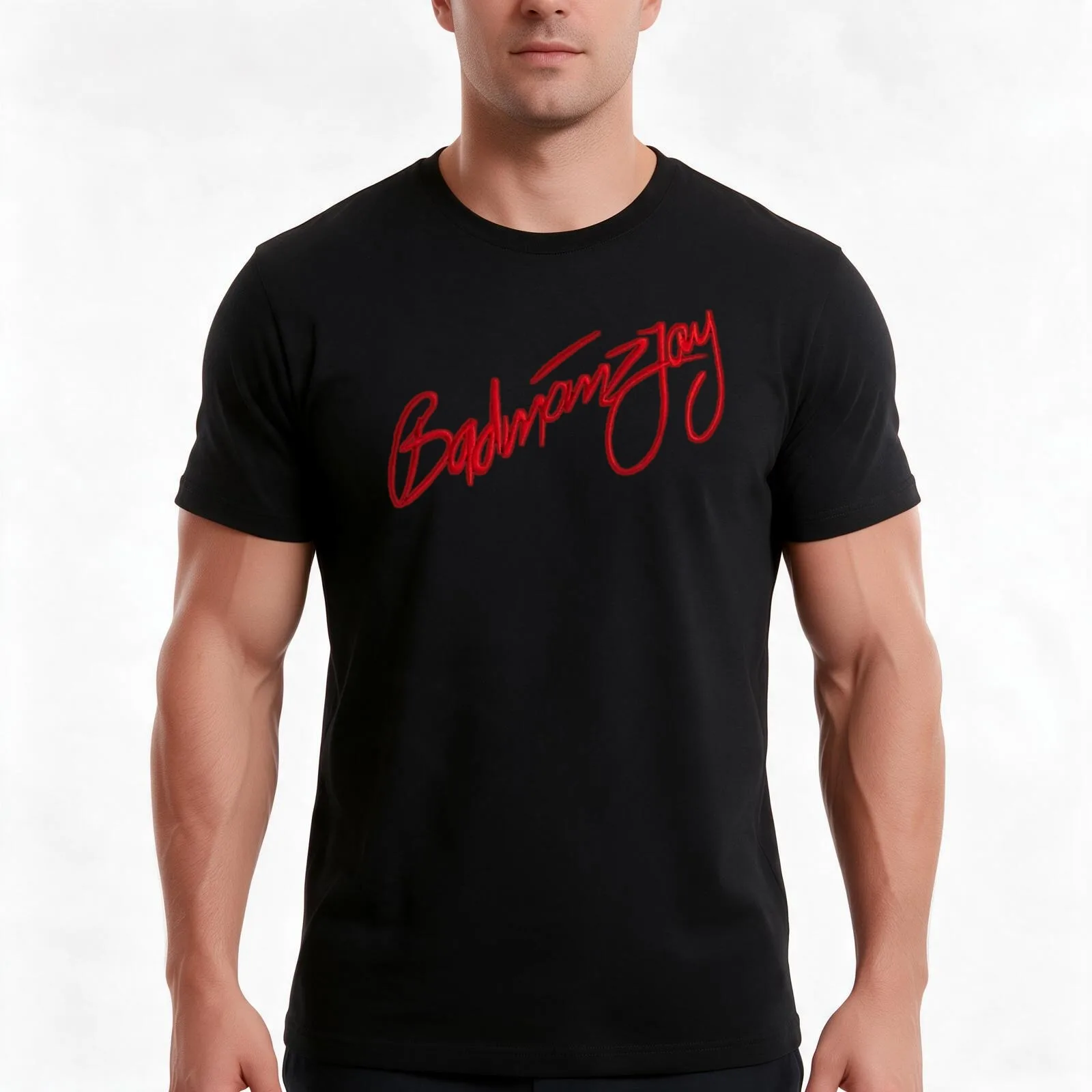 badmomzjay T-Shirt, Summer Casual Cotton Tee, Oversized Streetwear Tops, Vintage Graphic Print, Loose Fit Short Sleeve