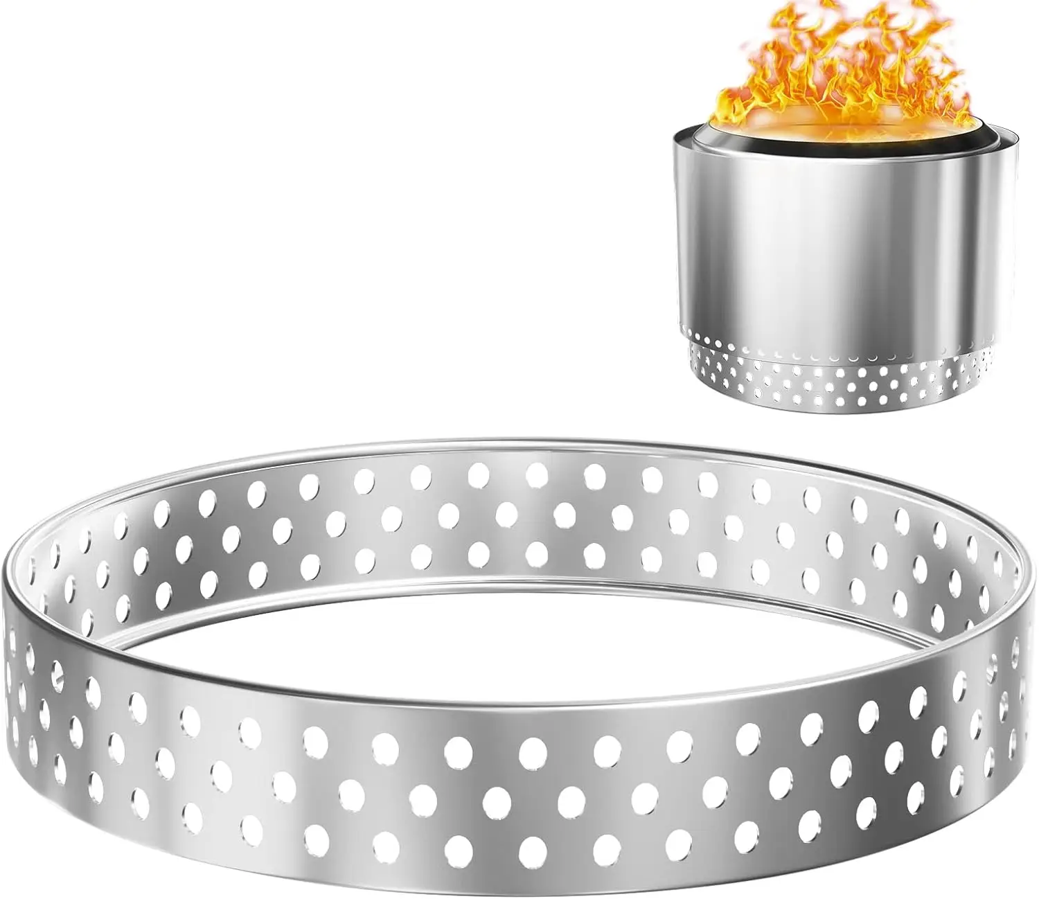 

27 Inch Stainless Steel Fire Pit Stand for Outdoor Camping, Portable Base for Round Fire Pits