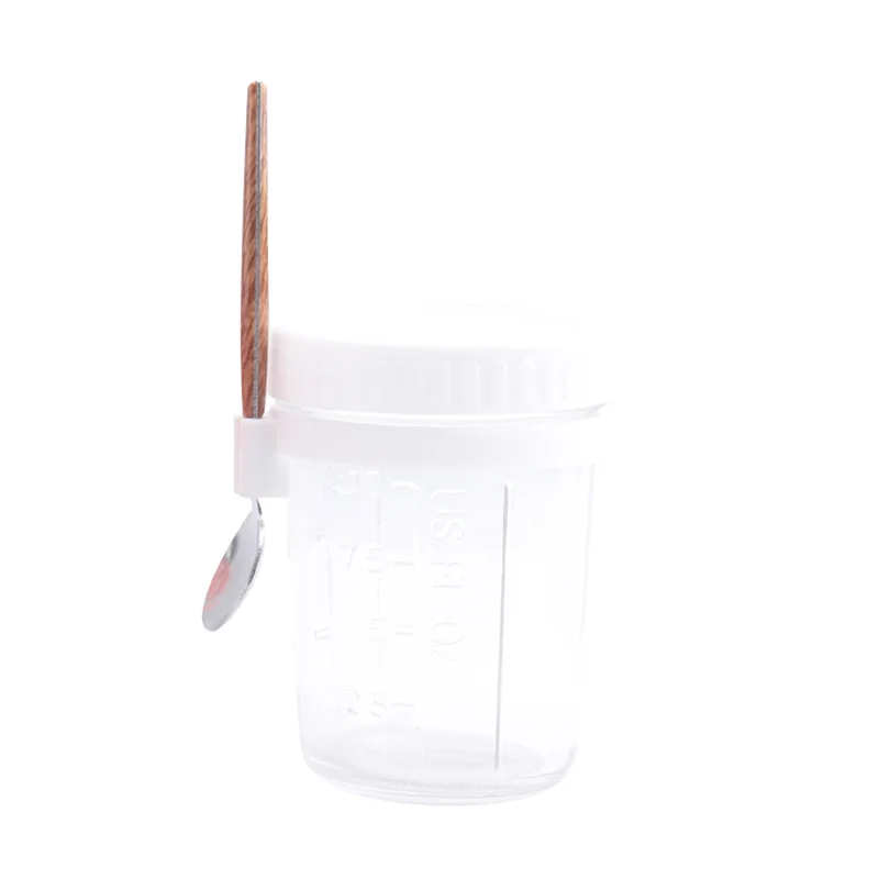 

M11K-4PCS Контейнеры для овсяных овсянок с крышками и ложками Банки Мейсона 16 унций для овсяных овсяных пластівцев на ночь Герметичный контейнер для овсяных пластівцев