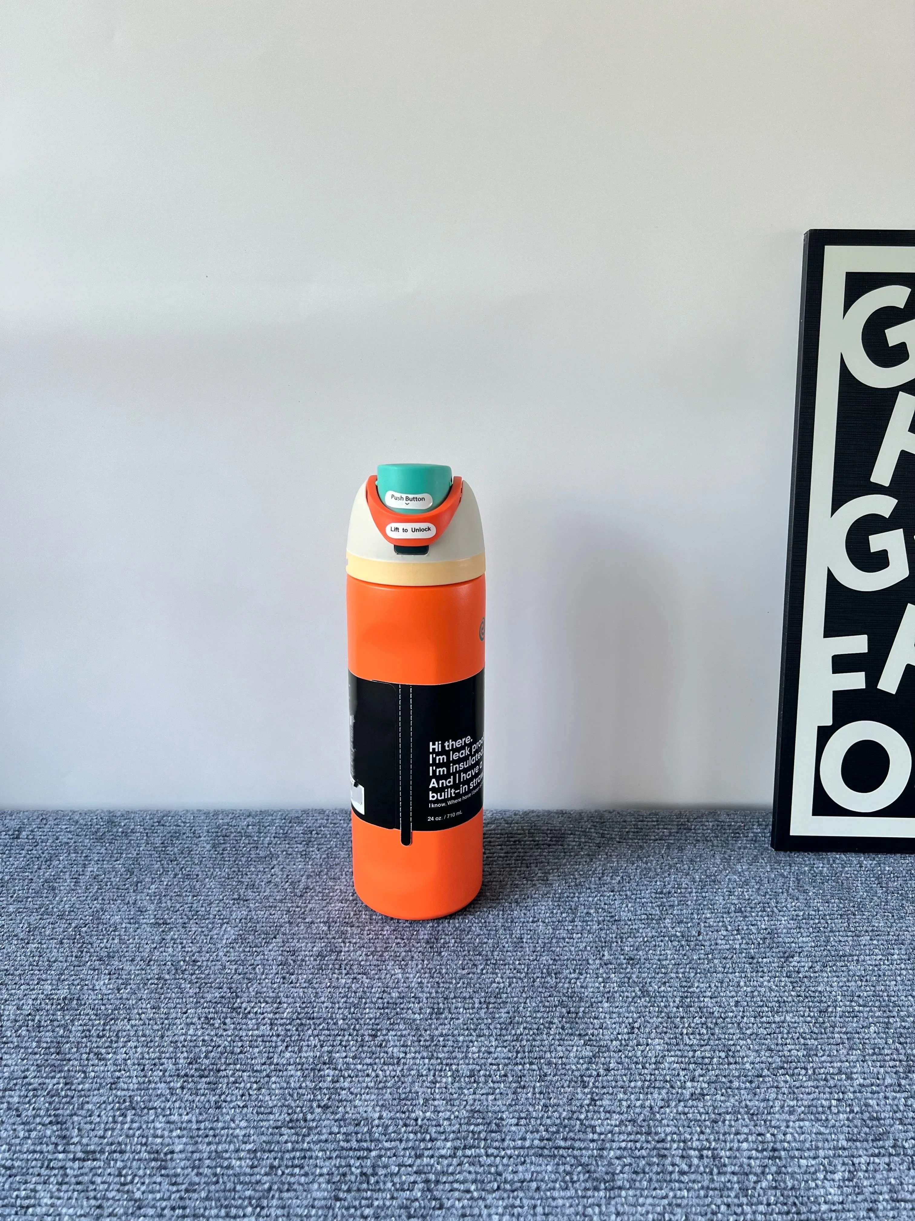 

24oz Stainless Steel Insulated Cup Cold Water Bottle Straw Cup Sports Water Cup Double Drinking Cup Outdoor Water Bottle Office Water Cup