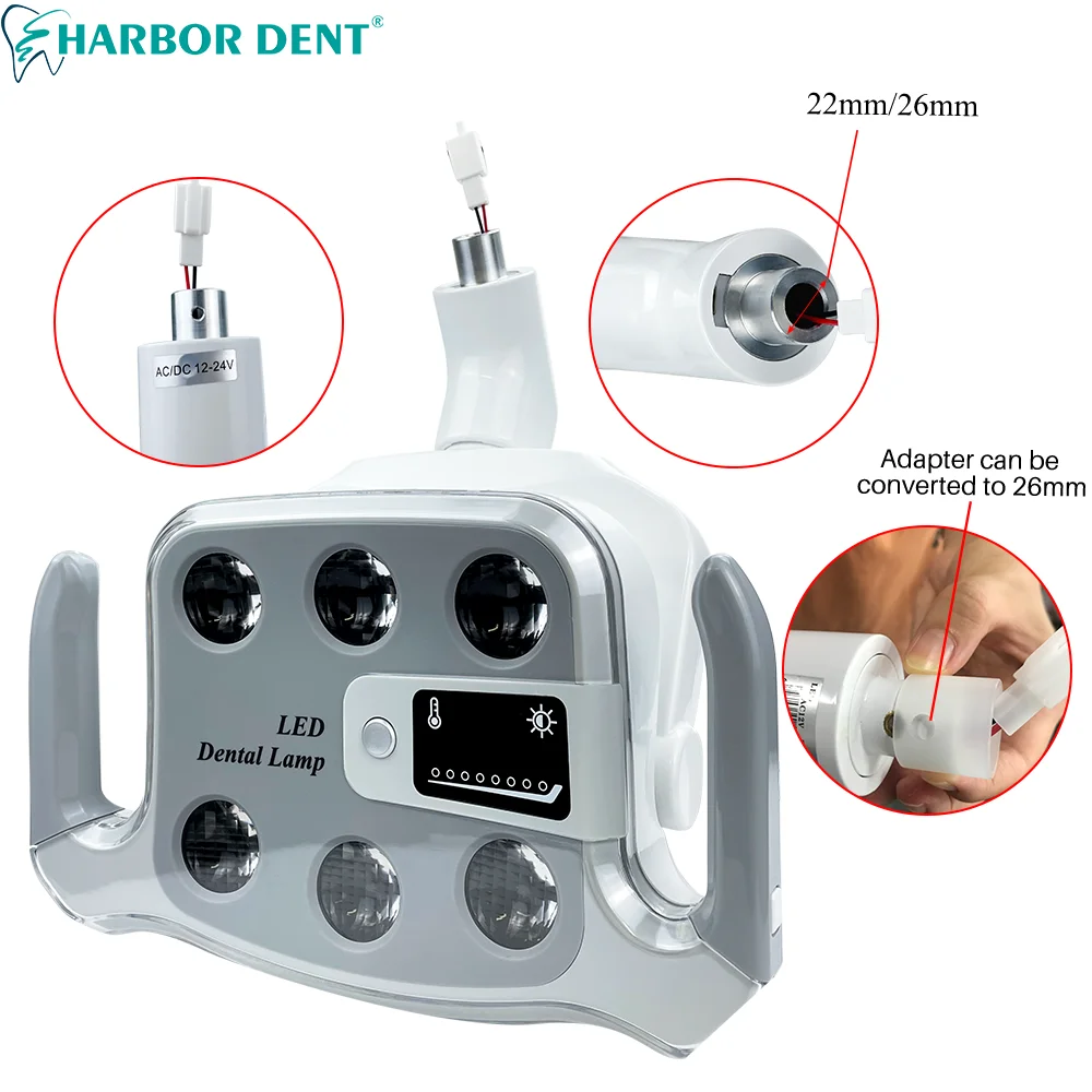 6-listwa lampa dentystyczna LED z inteligentnym przełącznikiem czujnikowym Dwukolorowa bezcieniowa lampa indukcyjna do implantów Sprzęt