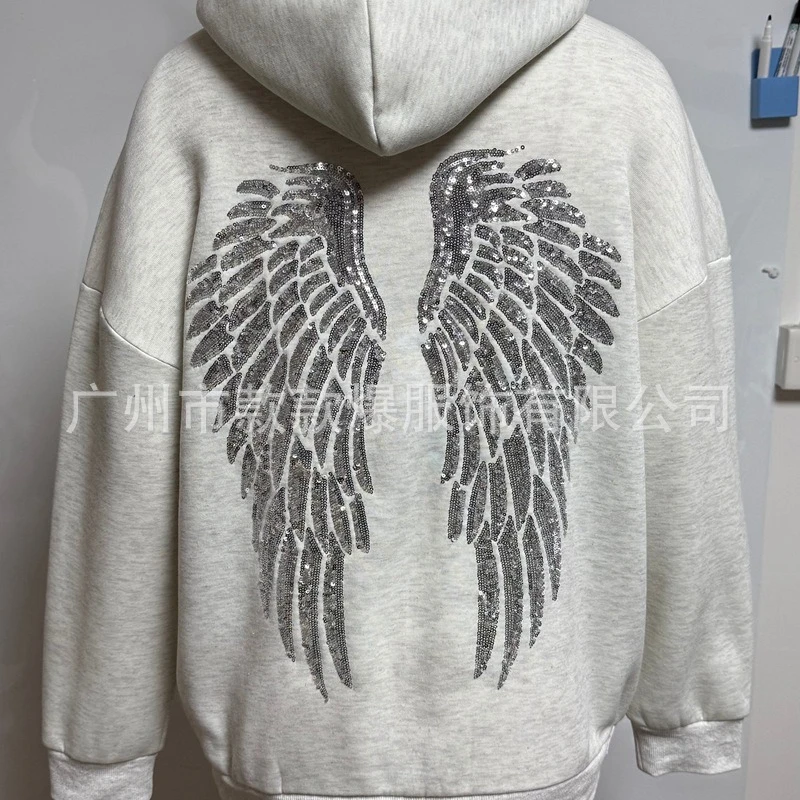 Lose Pailletten Hoodies Herbst und Winter Weibliche Top Dicke Kalte Glitter frauen Casual Mit Kapuze Sweatshirts 2025