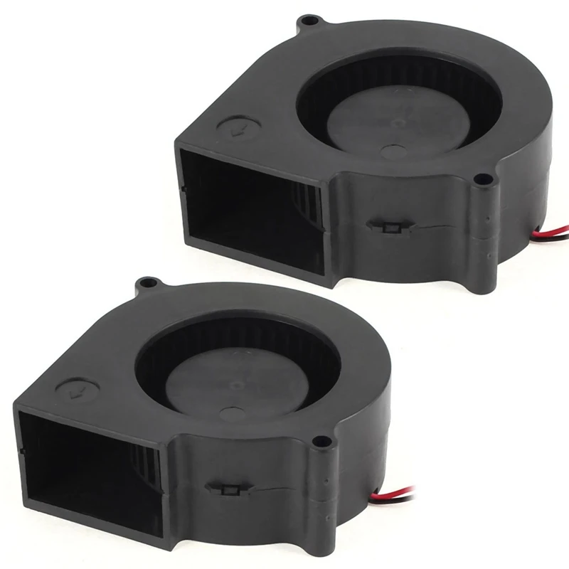 Hot 2Pcs 75 Mm X 30 Mm 2 Pin DC 12 V Brushless Fan PC Computer Cooling Fan