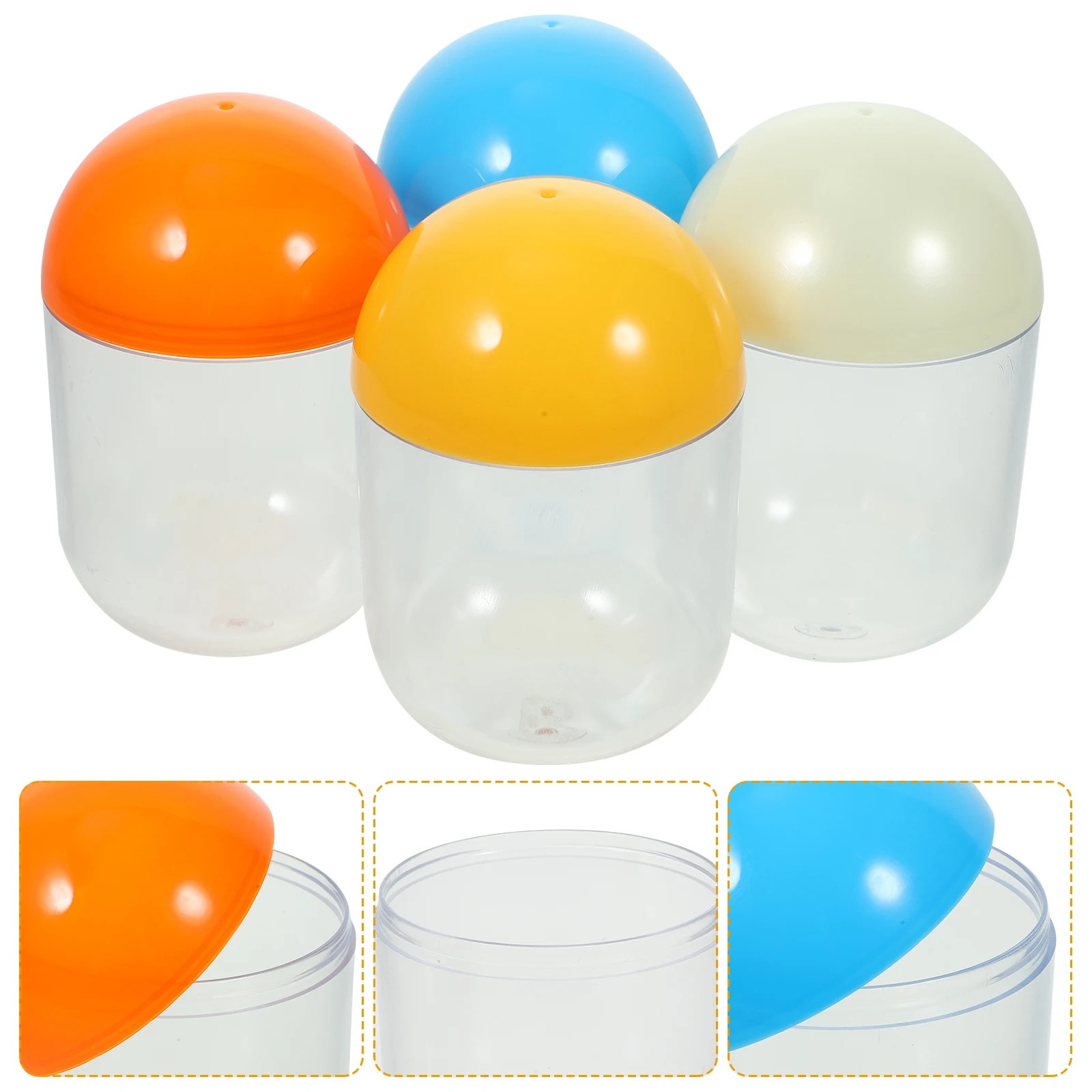 

4pcs Plastic Fillable Capsules Openable Diy For Easter Candy Storage Box Kids Party Favors Goodie Bags Stocking Stuffers