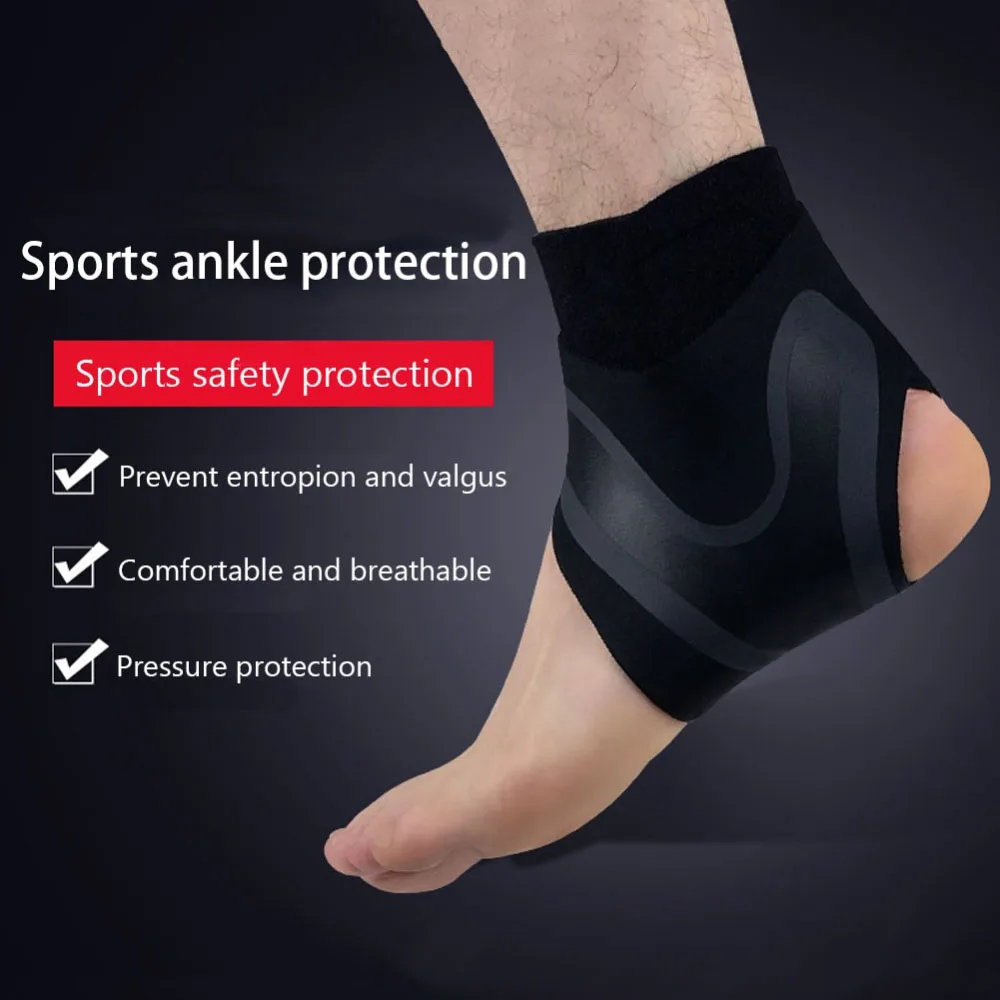 Sports Ankle Brace Compression Sleeves Adjustable Ankle Support Elastic Foot Bandage Protective Wrap for Tendon Pain Relief