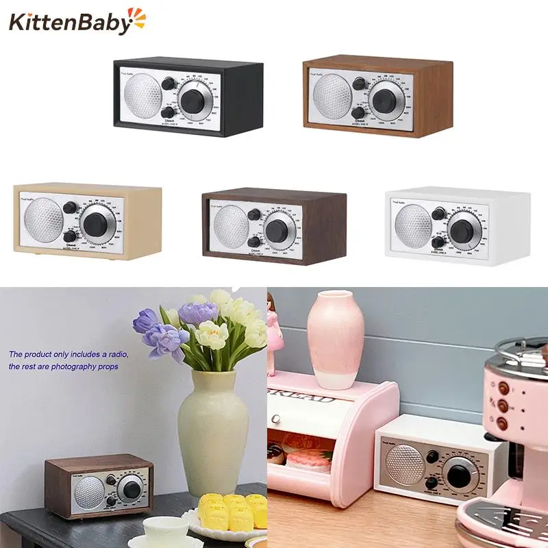 1:12 Dollhouse Miniature Retro Radio Ornament Audio Player Model Home Decor Toy Doll House Living Room Bedroom Accessories