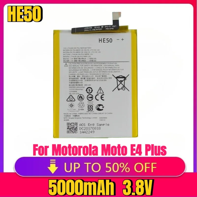 

New High Quality 5000mAh HE50 Battery for Motorola Moto E4 Plus E5 PLUS XT1770 XT1771 XT1775 XT1774 XT1776 Phone Batteries