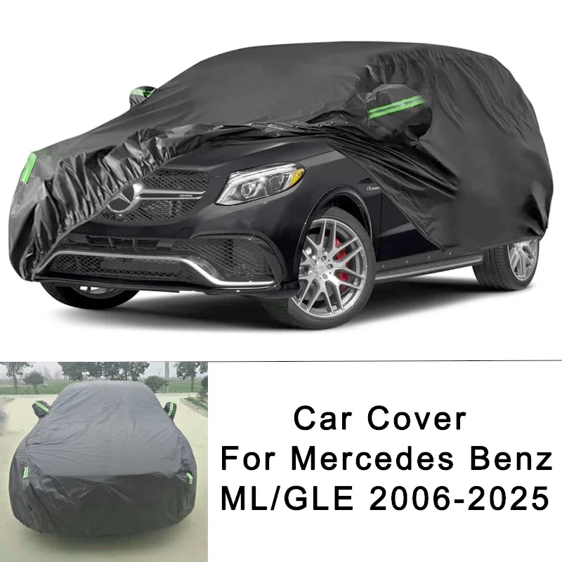 

Водонепроницаемые автомобильные чехлы для Mercedes Benz ML/GLE Class 300 350 2006-2025 годов, уличные пылезащитные ветрозащитные ленты, защита от снега и дождя