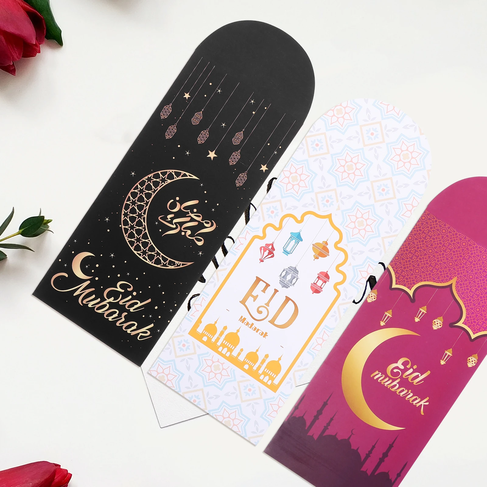 

12pcs Red Envelope Eid Mubarak Money Envelopes Gift for Cash Muslim Party Empty Holiday Thanks Holder Cards Packet