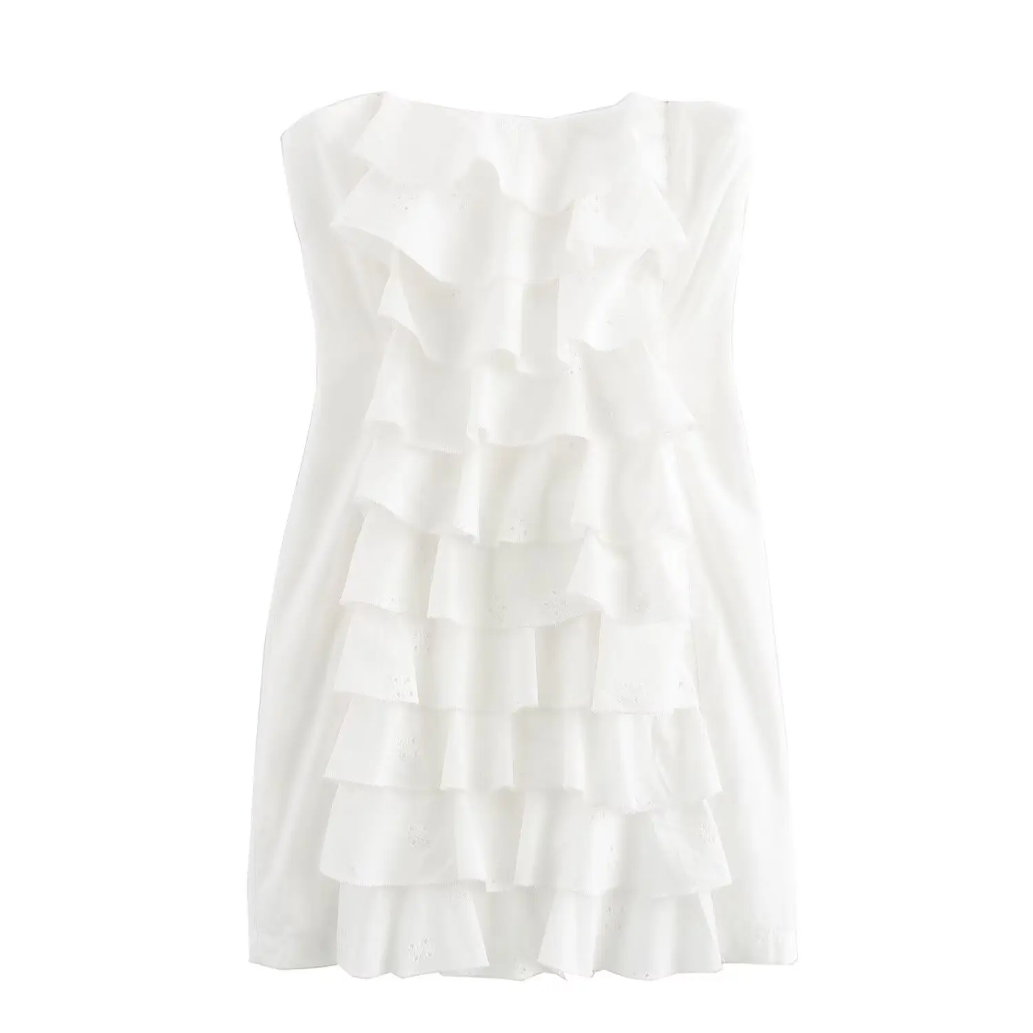 Vestido de Seda em Camadas com Bordado Decorativo, Design de Moda Fena Novo para o Outono, Estilo Europeu, Sem Mangas, Ad...