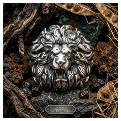 21g 3D Lion Head Ring King Of The Beasts Artistic Relief Gold Rings For Dad Man  Customized 925 SOLID STERLING SILVER High Trend