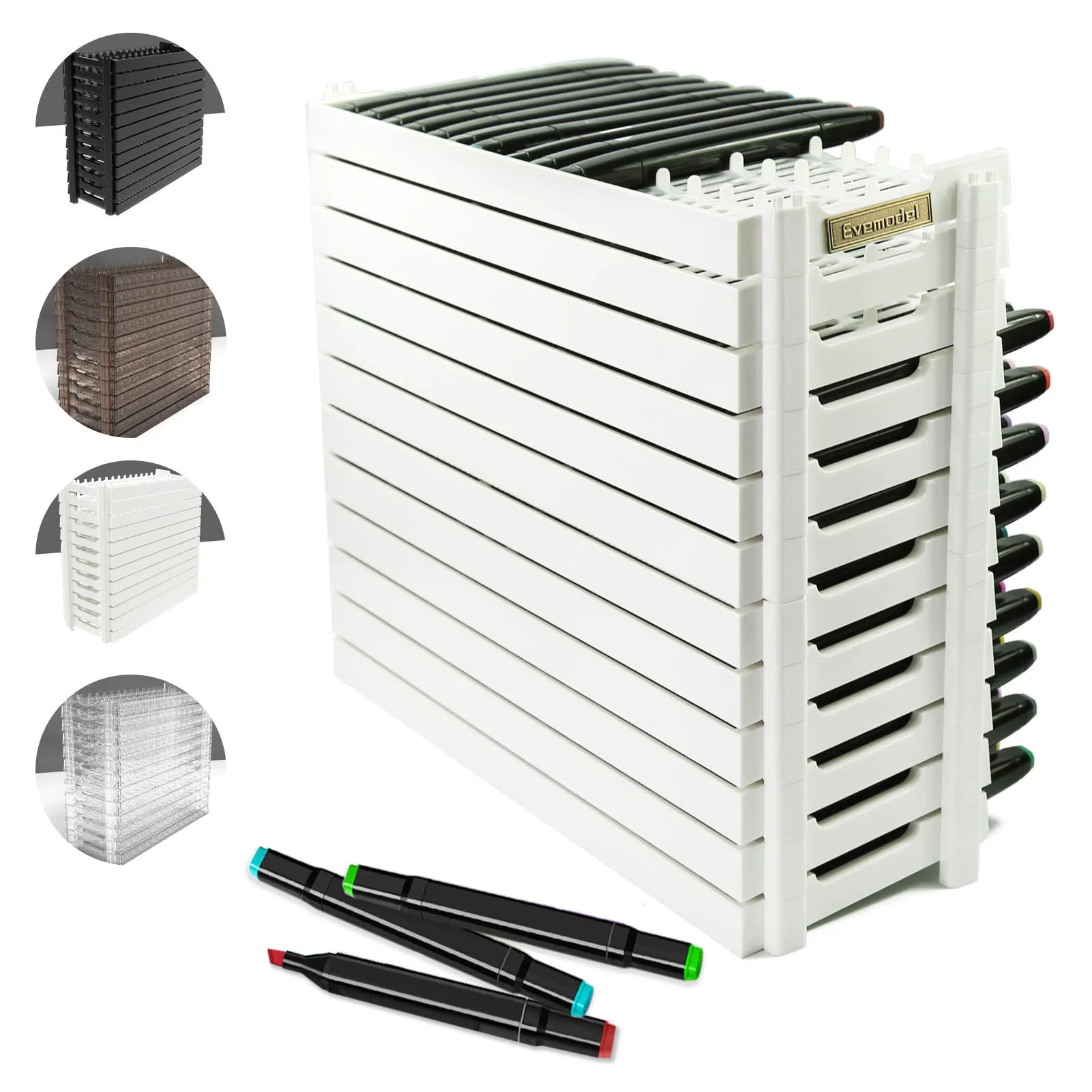 Evemodel 6 or 12 Layers Penholder Display Storage Pencil Rack for Marker Pens