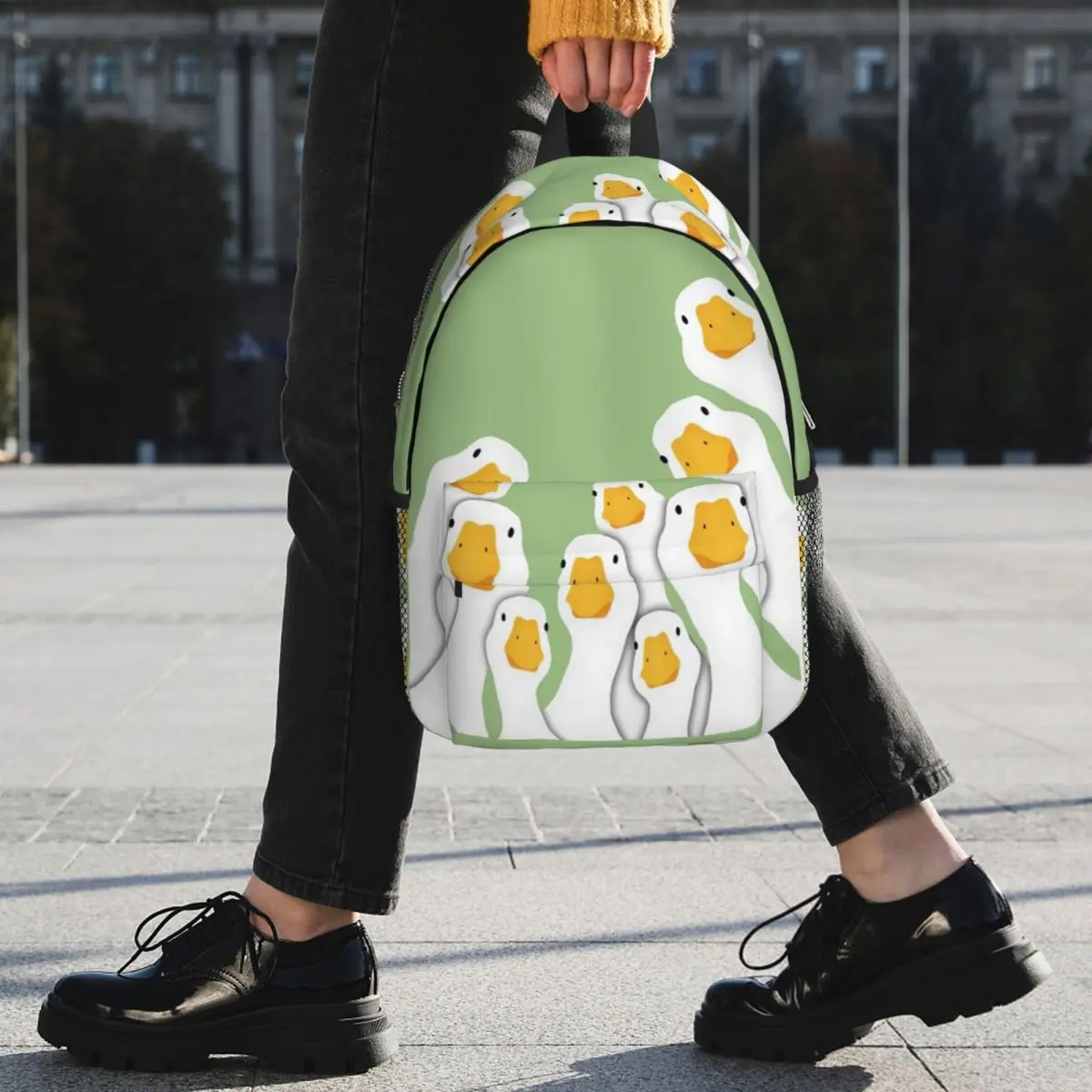 Cartoon Popular Goose Animal Backpack Student BookBag Children School Bag Laptop Shoulder Bags for Men Women